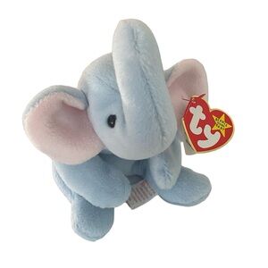 🎁 Peanut The Elephant, Light Blue, The Beanie Babies Collection, Ty, Inc., VTG